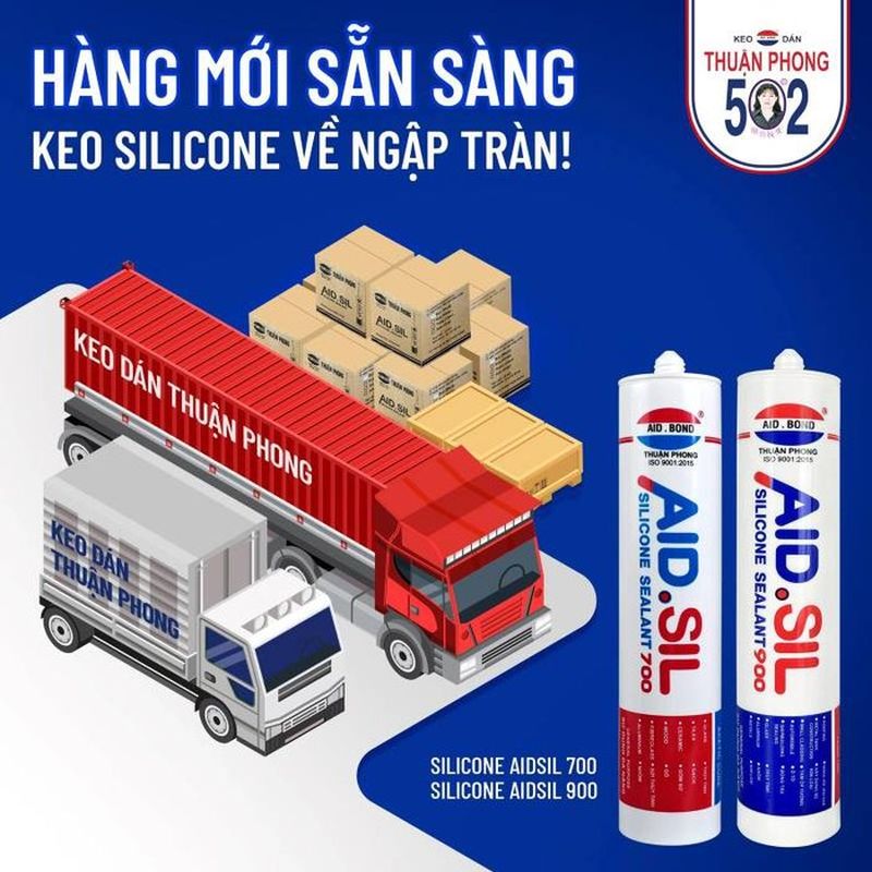 Keo Silicon của Thuận Phong có độ kết dính tốt, khô nhanh