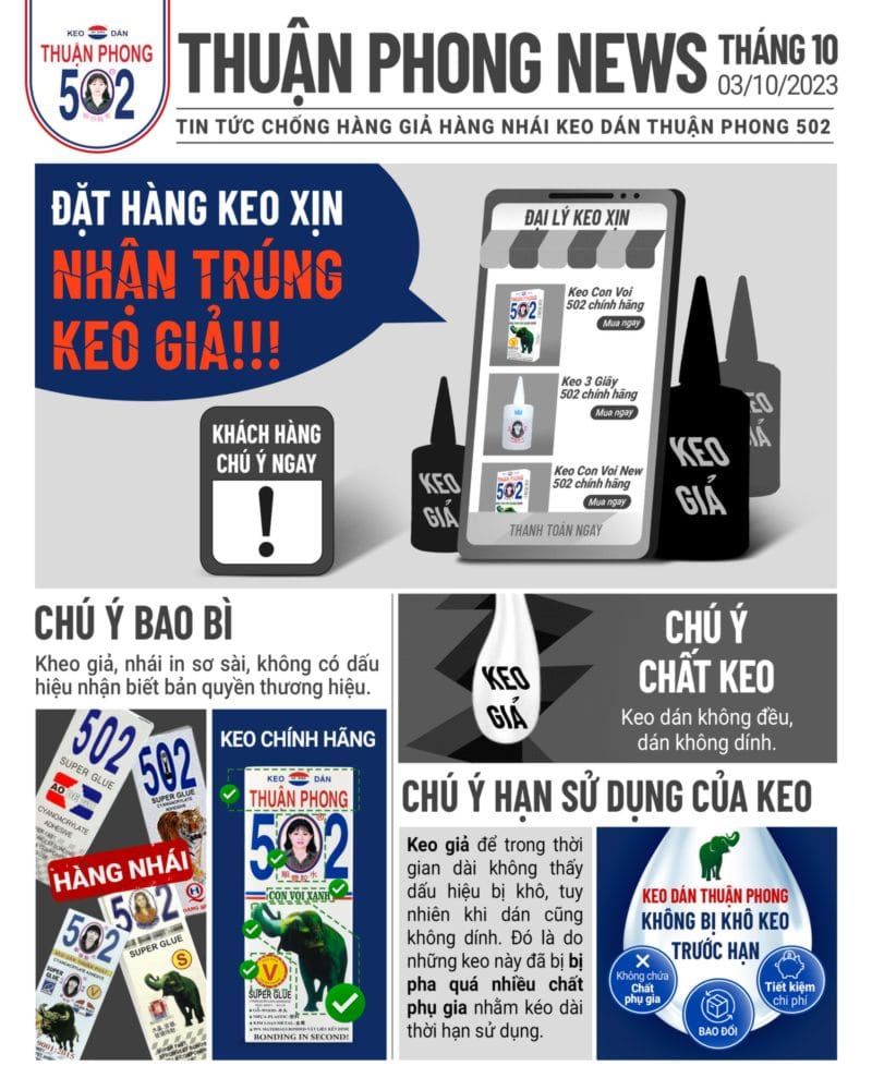 Keo Dán Thuận Phong đầu tư công nghệ in ấn bao bì, đăng ký bảo hộ thương hiệu