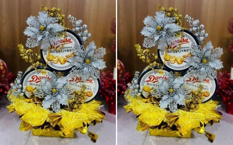 Tháp bánh Mèo Tài Lộc ngày Tết