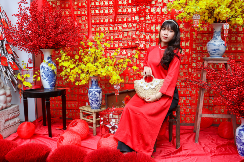 Trang trí chụp ảnh Tết truyền thống